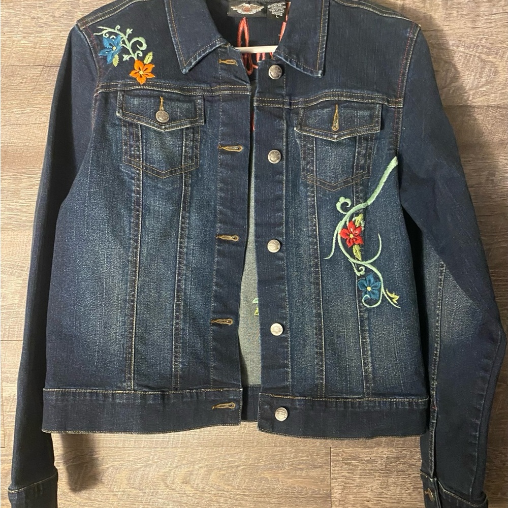Harley-Davidson Blue Embroidered Jean Jacket